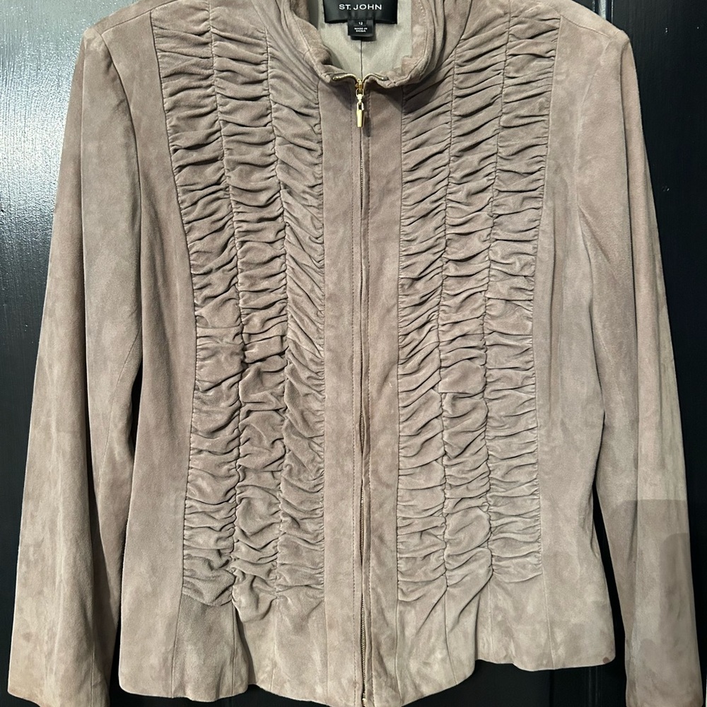 Saint John Goat Suede Jacket